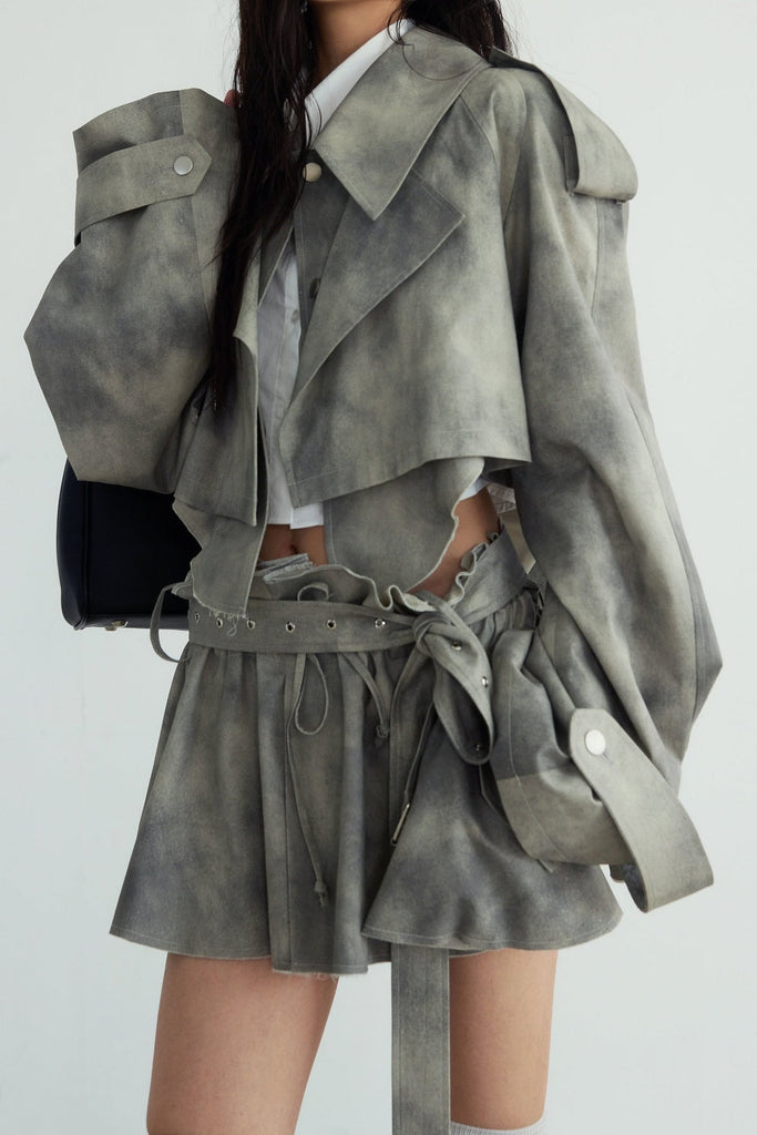 Shop  beautiful dress - Perfect for special occasions | Kaitlyn Print Deconstruct Trench Two Piece Set