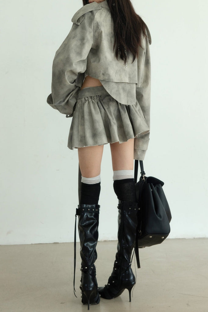 Shop  beautiful dress - Perfect for special occasions | Kaitlyn Print Deconstruct Trench Two Piece Set