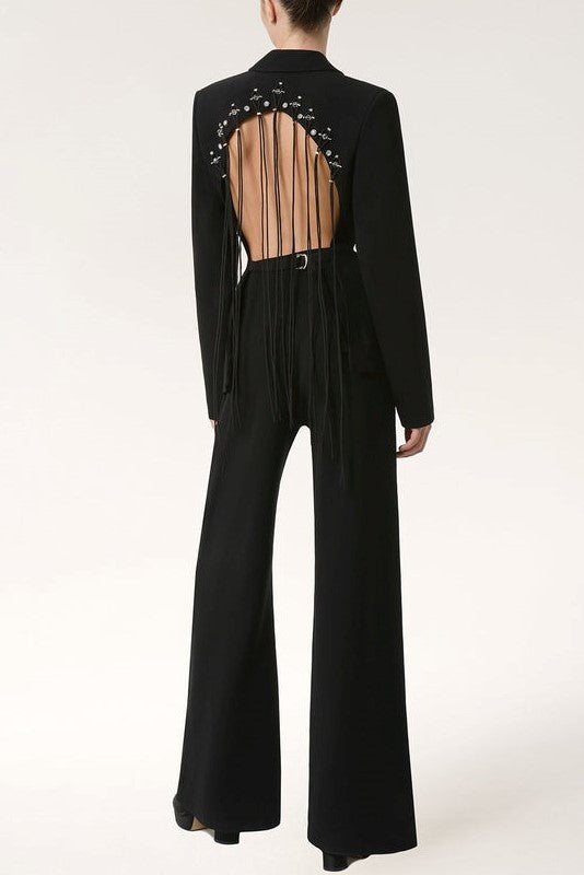 Shop  beautiful dress - Perfect for special occasions | Kaler Fringed Backless Blazer