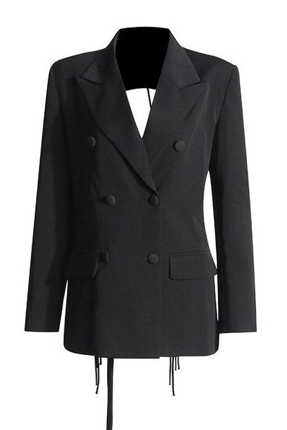 Kaler Fringed Backless Blazer