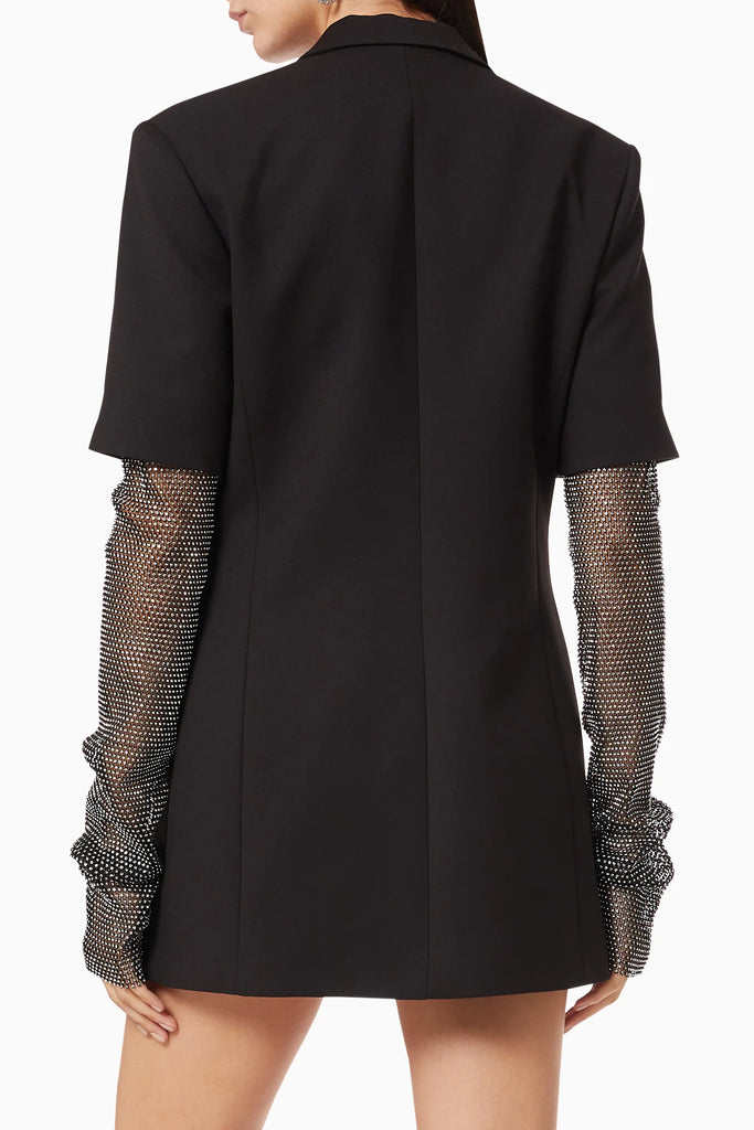 Kali Crystal Mesh Sleeves Blazer - Stylish beautiful dress for special occasions | Buy Online