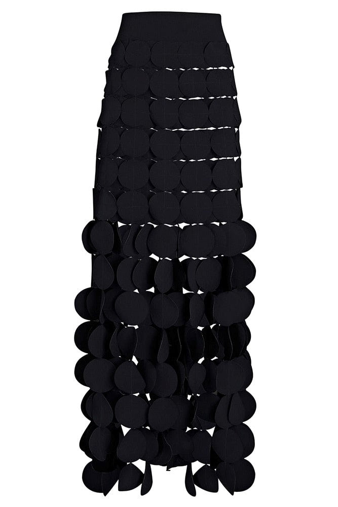 Stylish black midi | Katelyn Fringe Midi Skirt - Black - Ideal for special occasions