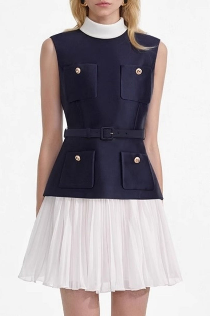 Shop  beautiful dress - Perfect for special occasions | Kayele Sleeveless Belted Chiffon Mini Dress