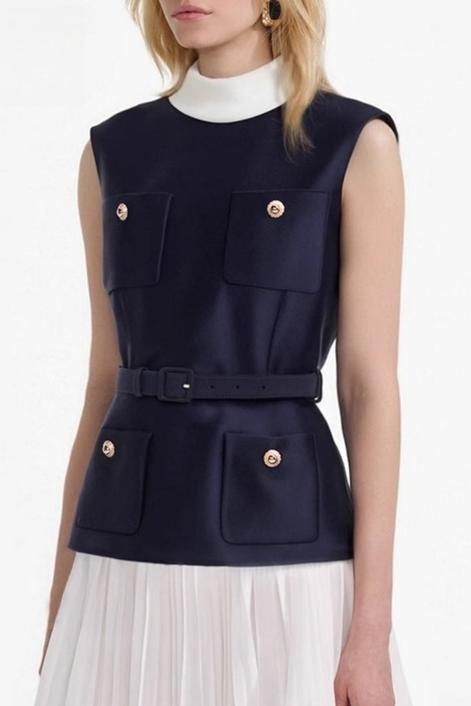 Shop  beautiful dress - Perfect for special occasions | Kayele Sleeveless Belted Chiffon Mini Dress