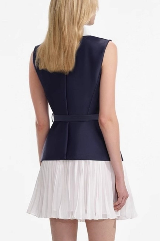 Kayele Sleeveless Belted Chiffon Mini Dress - Stylish beautiful dress for special occasions | Buy Online