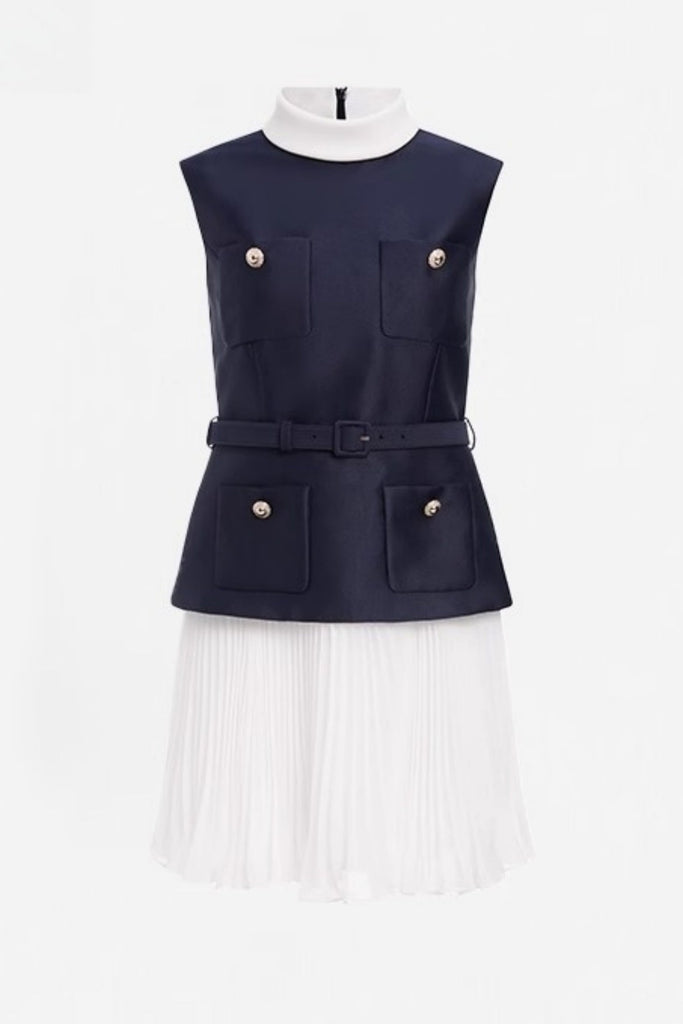 Stylish beautiful dress | Kayele Sleeveless Belted Chiffon Mini Dress - Ideal for special occasions