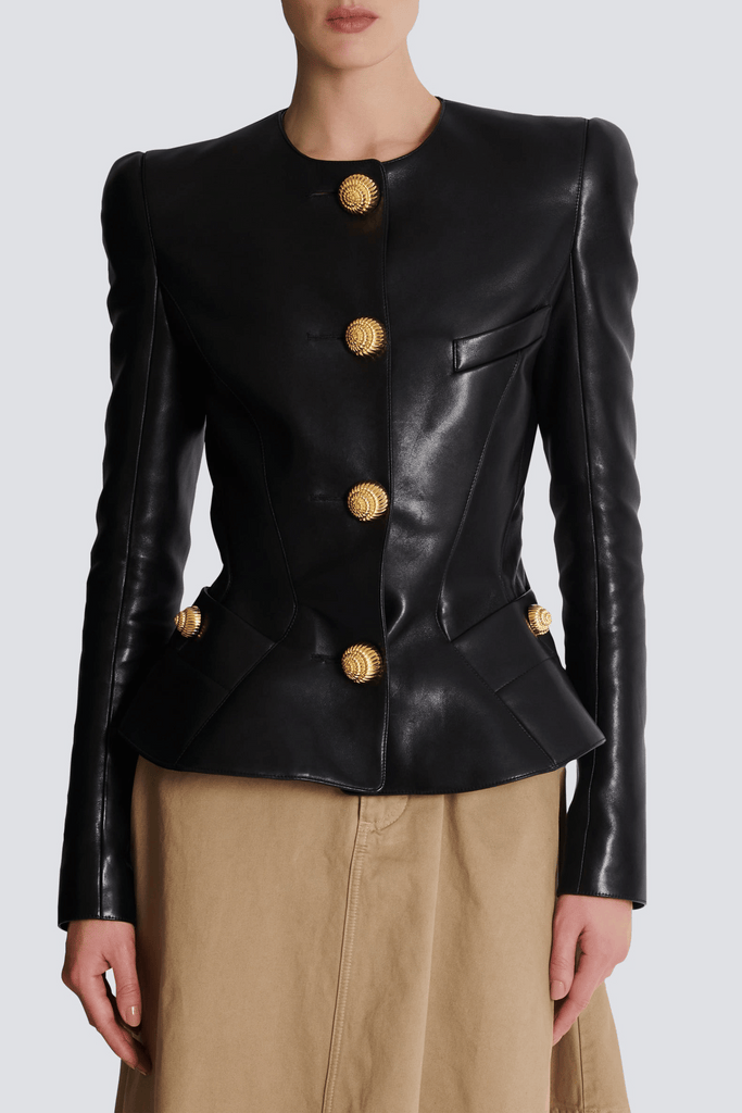Shop  beautiful dress - Perfect for special occasions | Kester Leather Buttoned Jacket