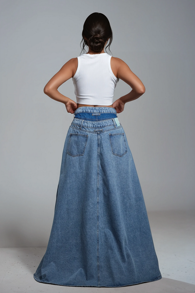 Kimber Denim Skirt Jeans - Stylish beautiful dress for special occasions | Buy Online