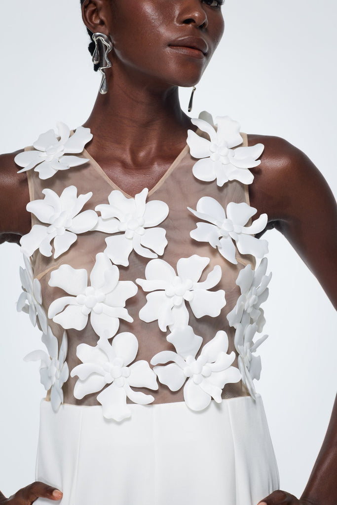 Kira Flower Cutout Jumpsuit - Stylish beautiful dress for special occasions | Buy Online