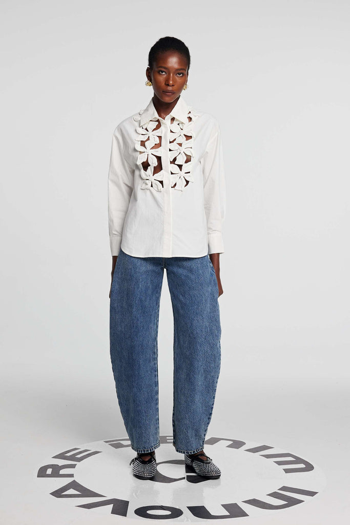 Kira Cutout Flower Long Sleeves Top - Stylish beautiful dress for special occasions | Buy Online