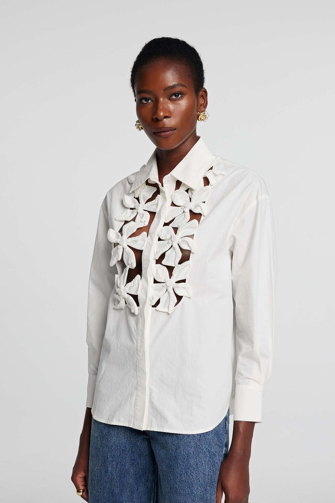 Shop  beautiful dress - Perfect for special occasions | Kira Cutout Flower Long Sleeves Top