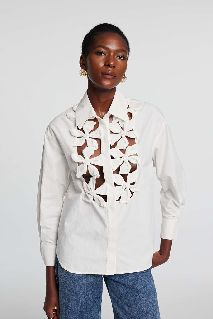 Kira Cutout Flower Long Sleeves Top - Stylish beautiful dress for special occasions | Buy Online