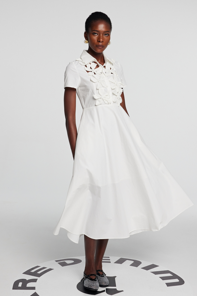 Stylish beautiful dress | Kira Cutout Flower Short Sleeves Maxi Dress - Ideal for special occasions