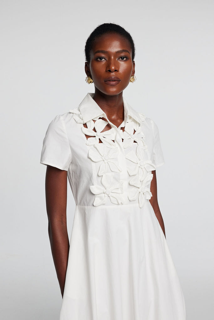 Shop  beautiful dress - Perfect for special occasions | Kira Cutout Flower Short Sleeves Maxi Dress