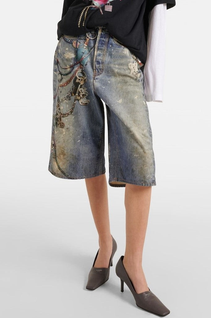 Stylish beautiful midi | Kora Printed Loose Midi Shorts - Ideal for special occasions