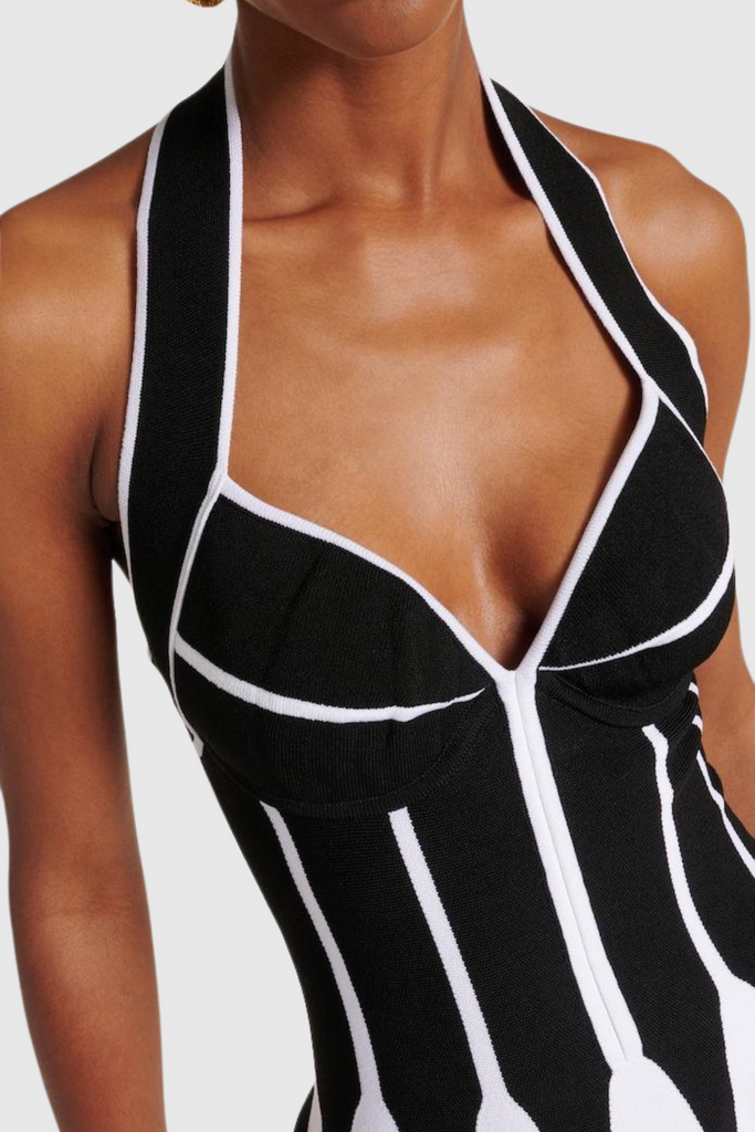 Kriaden Flared Halter Knit Mini Dress - Stylish red dress for special occasions | Buy Online