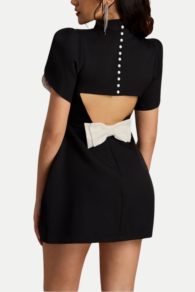 Shop  black dress - Perfect for special occasions | Lagan Cutout Bowknot Mini Dress - Black