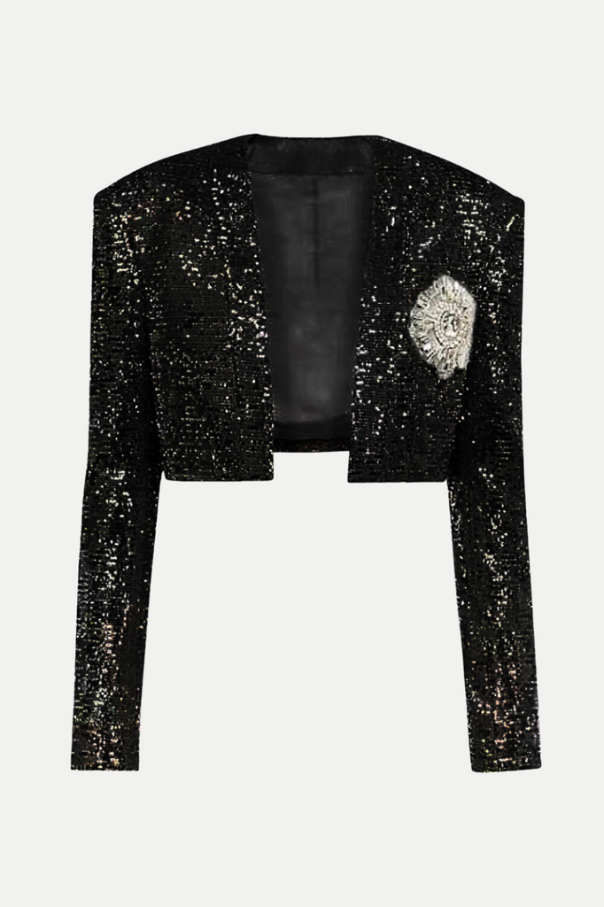 Laiki Diamante Sequin Cropped Blazer - Stylish beautiful dress for special occasions | Buy Online