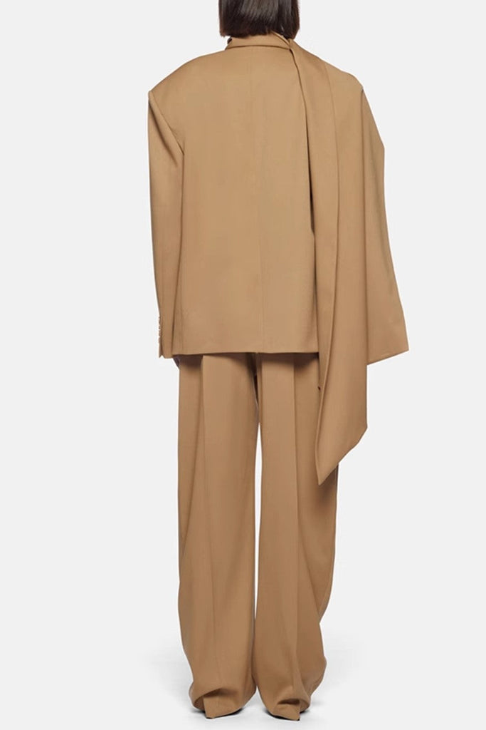 Lana Cutout  Asymmetric Blazer - Brown - Stylish brown dress for special occasions | Buy Online