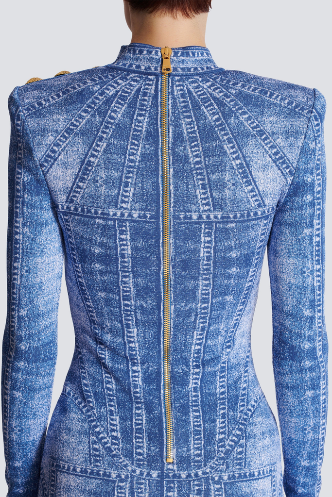 Shop  beautiful dress - Perfect for special occasions | Mya Jacquard Denim-Effect Mini Dress