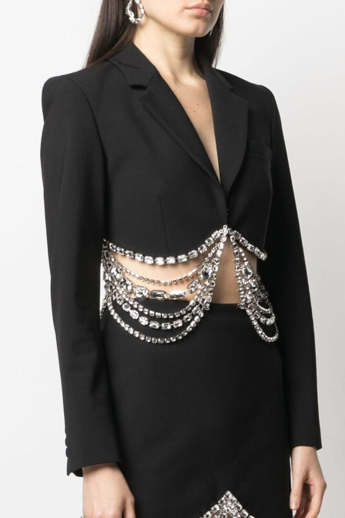 Laurel Rhinestone Cropped Blazer - Stylish beautiful dress for special occasions | Buy Online