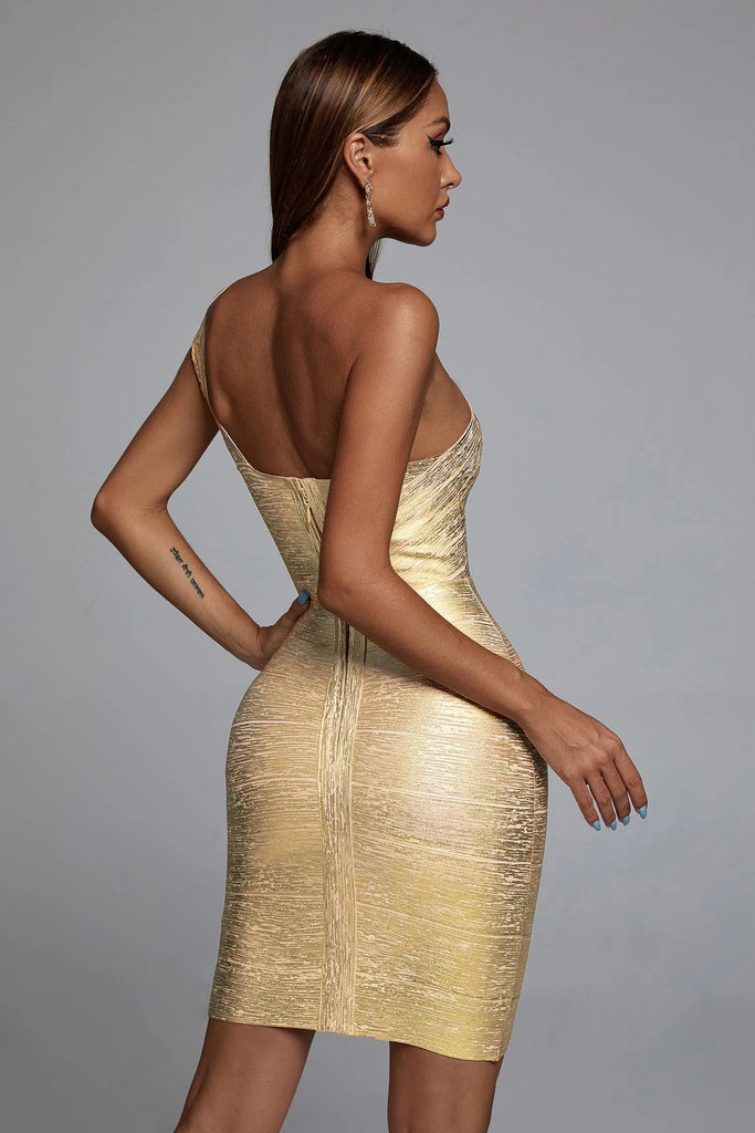 Stylish beautiful dress | Lilia Metallic Mini Bandage Dress - Ideal for special occasions