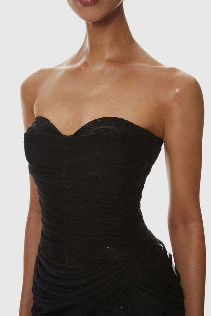 Shop  beautiful dress - Perfect for special occasions | Liserre Sequin Strapless Corset Ruched Mini Dress