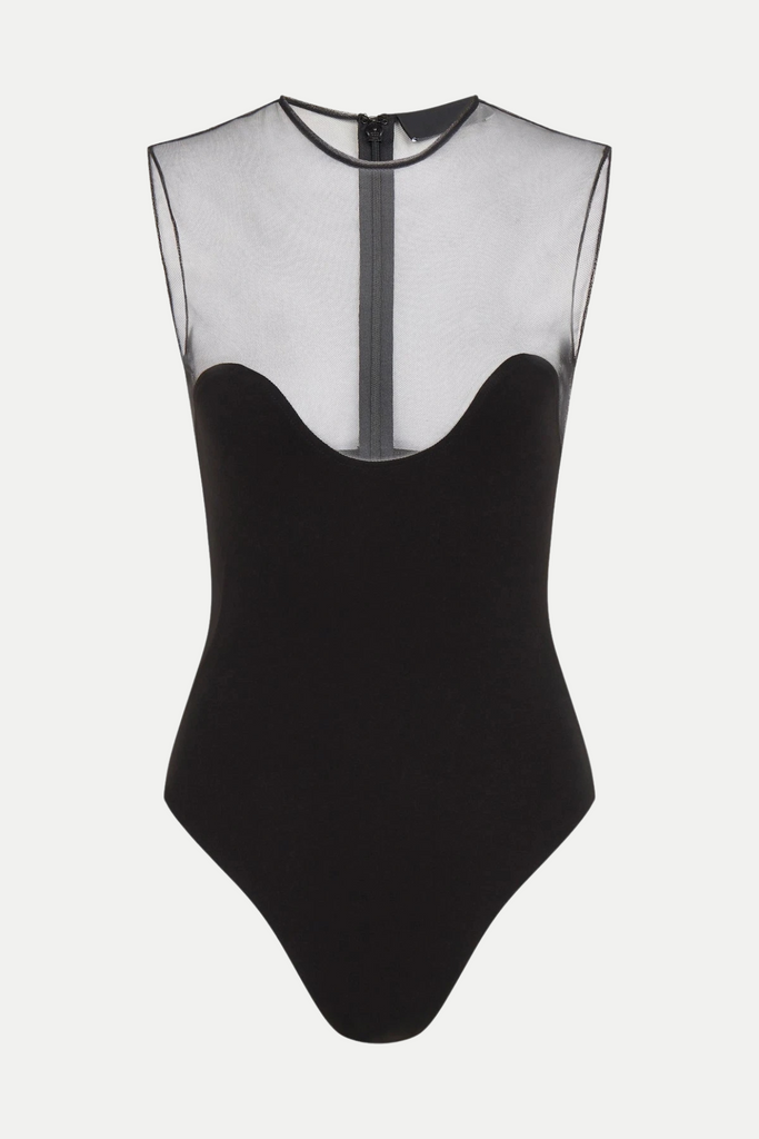 Shop  black dress - Perfect for special occasions | Llewyn Wave Neckline Bodysuit - Black