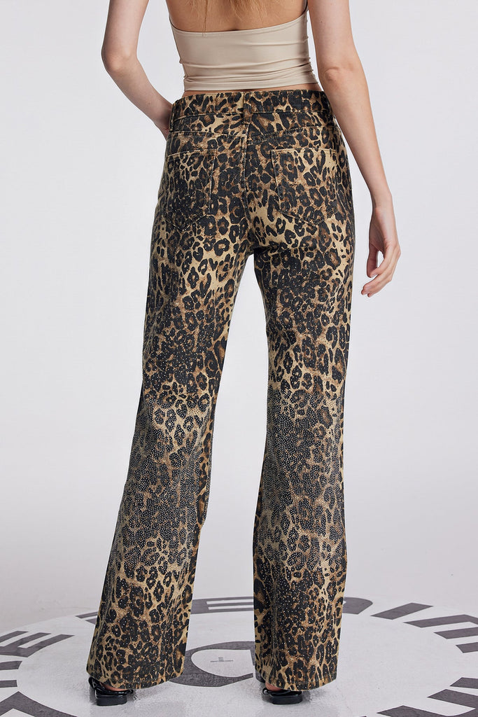 Stylish beautiful dress | Loretta Leopard Embellished Wide Leg Pants - Ideal for special occasions