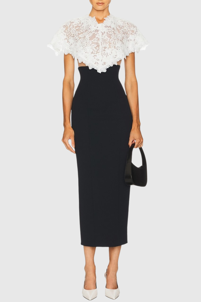 sebastiane Lace Shawl Midi Skirt Set - Stylish beautiful midi for special occasions | Buy Online