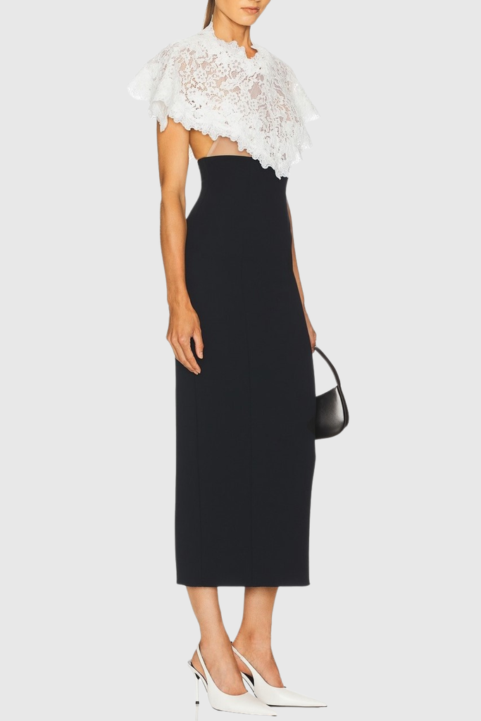 Stylish beautiful midi | sebastiane Lace Shawl Midi Skirt Set - Ideal for special occasions