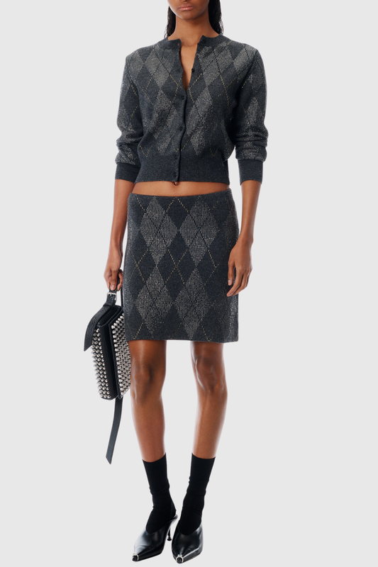 Lunet Argyle Crystal Embellished Cardigan