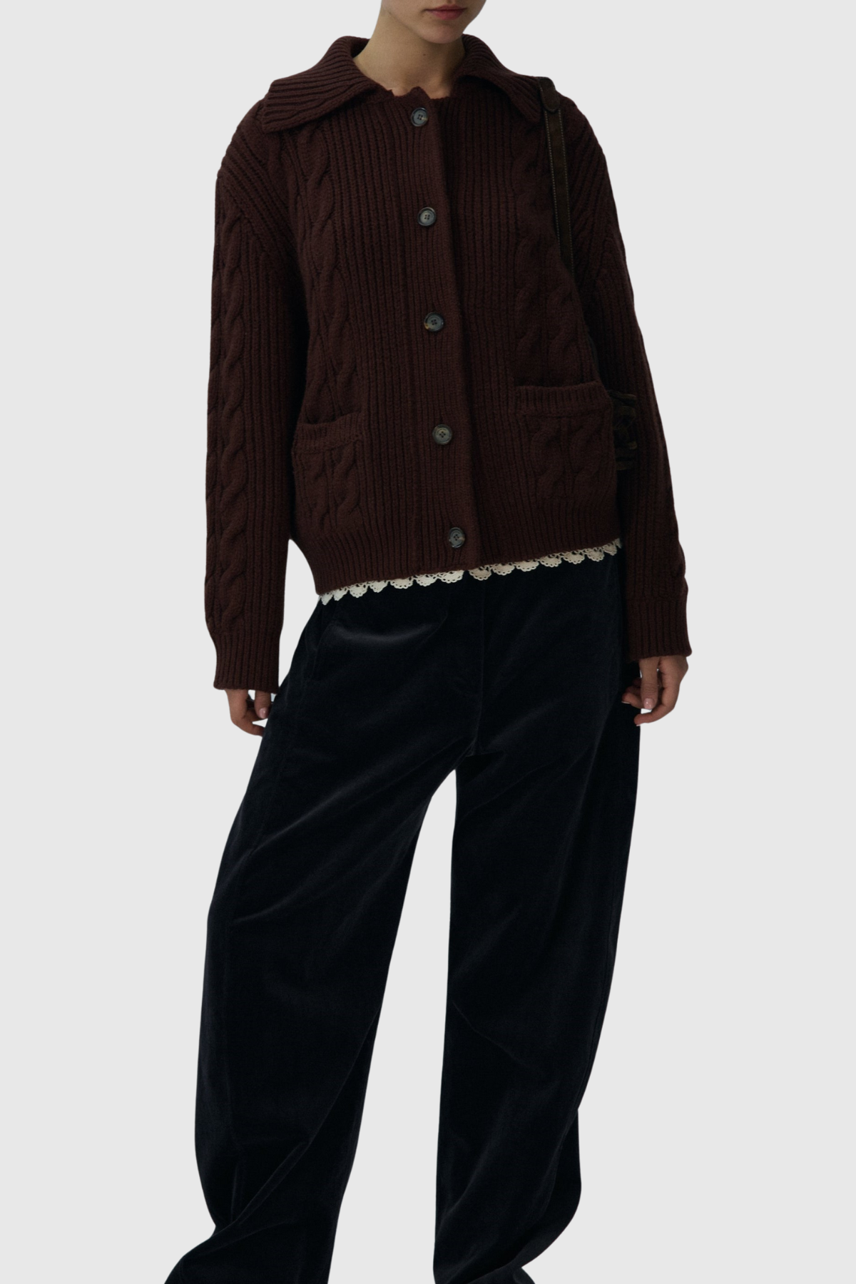 Lytar Lace-trimmed Knit Cardigan
