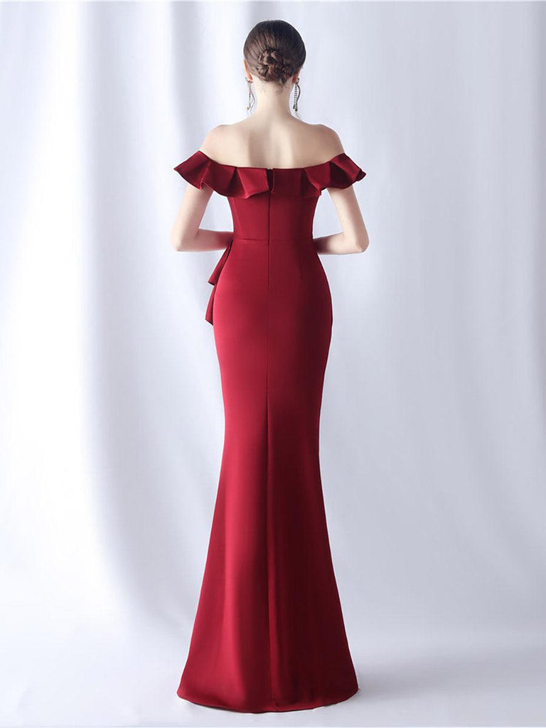 Shop  beautiful dress - Perfect for special occasions | Off Shoulder Ruffled Split Thigh Prom Dress