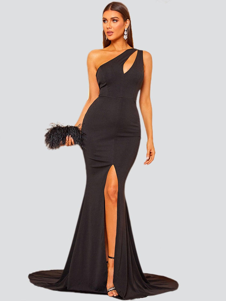 One Shoulder Cutout Wedding Guest Dress - Stylish beautiful dress for wedding | Buy Online
