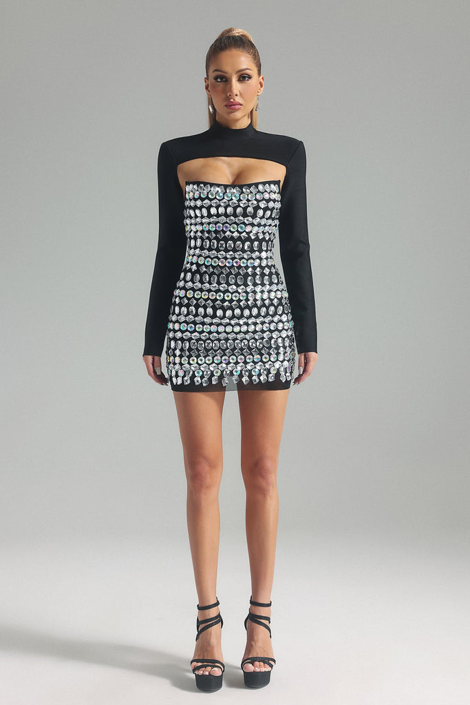 Stylish beautiful dress | Madelyn Diamante Mini Bandage Dress - Ideal for special occasions