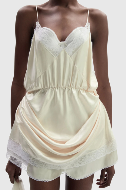 Madiaza Satin Corset - White