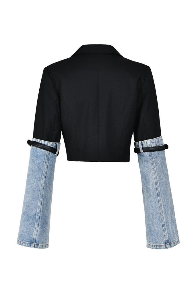 Stylish beautiful dress | Madilyn Patchwork Denim Blazer - Ideal for special occasions