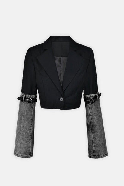 Madilyn Patchwork Denim Blazer