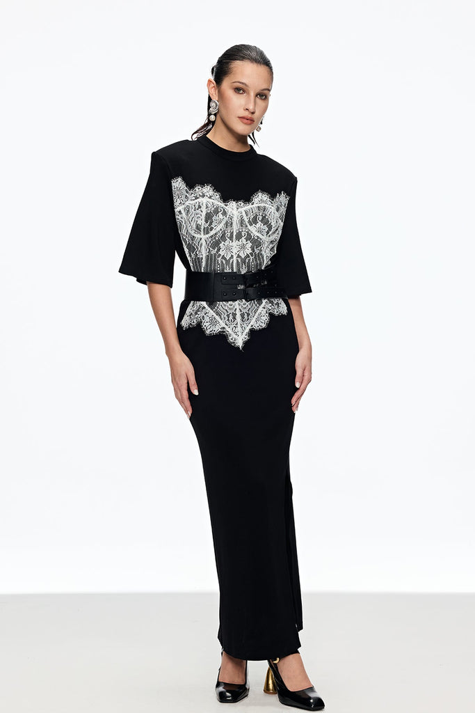 Mae Lace Buckle Split Maxi Dress - Stylish beautiful dress for special occasions | Buy Online