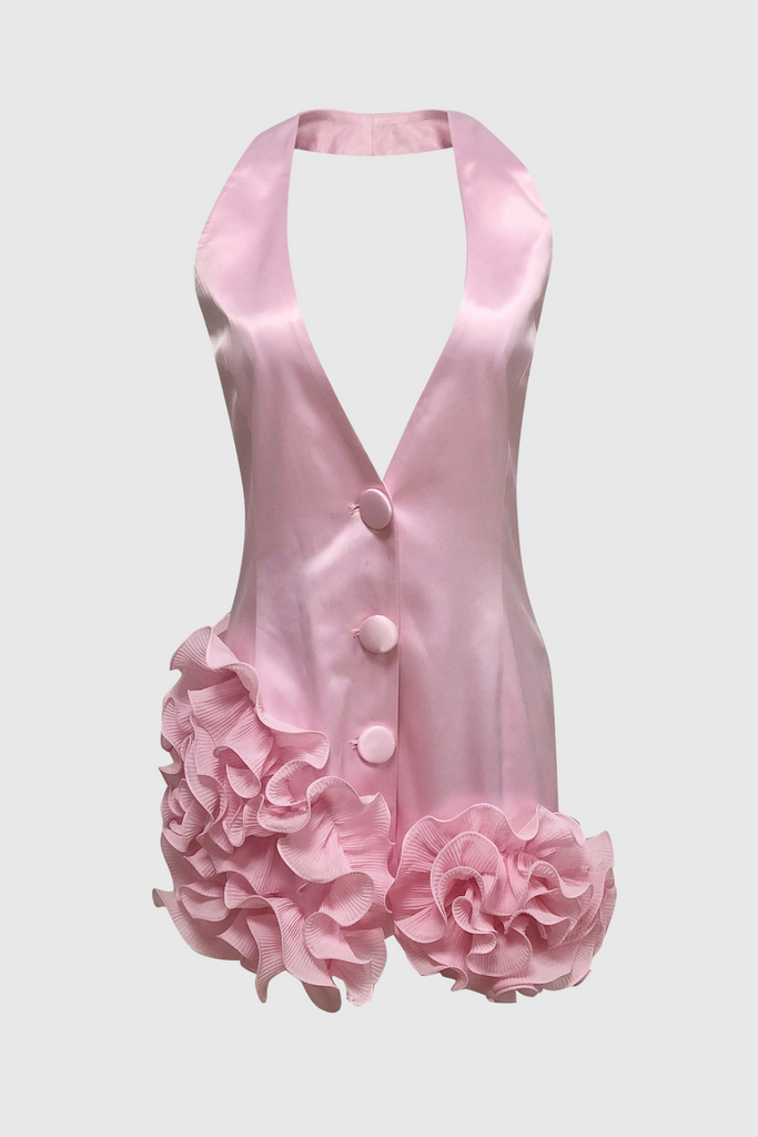 Shop  beautiful dress - Perfect for special occasions | Magezi Satin Floral Halter Mini Dress