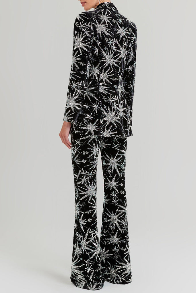 Marigo Star Glitter Embroidered Blazer Two Piece Set - Stylish red dress for special occasions | Buy Online