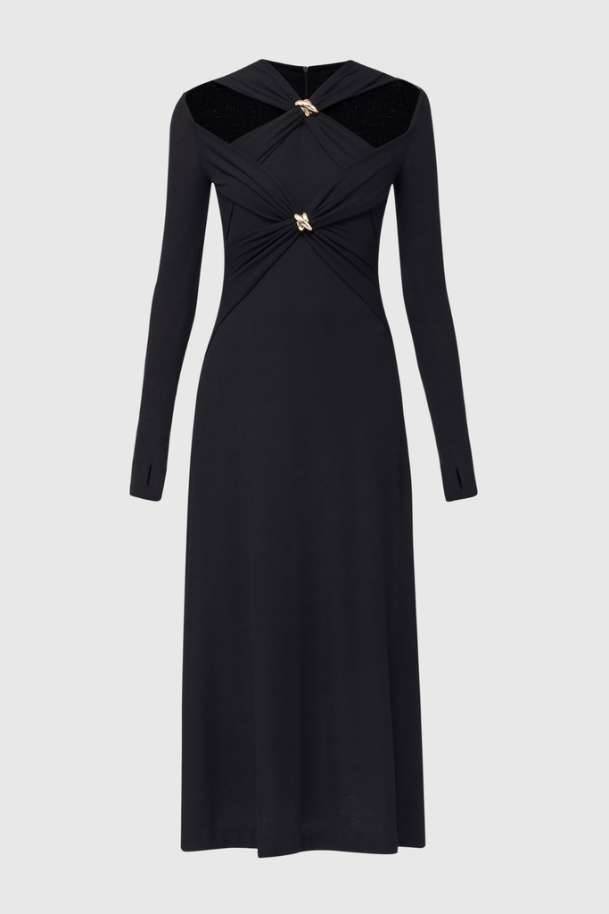 Stylish black dress | Maryam Cross Maxi Dress In Black - Ideal for special occasions
