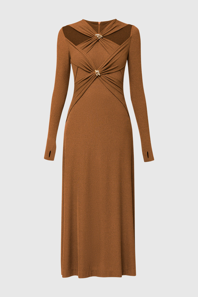 Shop  brown dress - Perfect for special occasions | Maryam Cross Maxi Dress In Brown