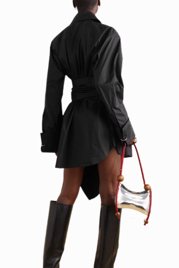 Matia Buckle Ruched Mini Shirtdress - Stylish beautiful dress for special occasions | Buy Online