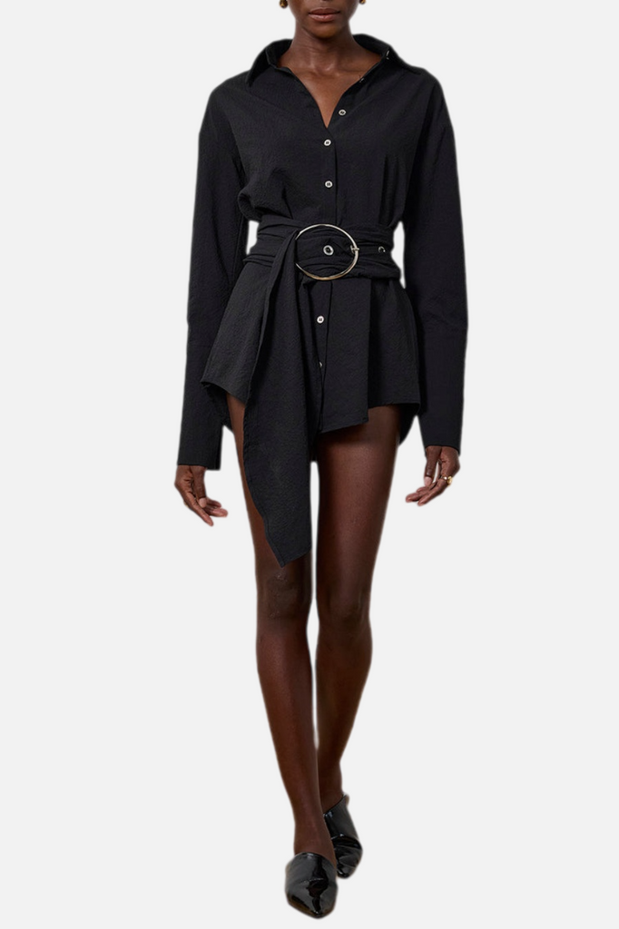 Shop  beautiful dress - Perfect for special occasions | Matia Buckle Ruched Mini Shirtdress