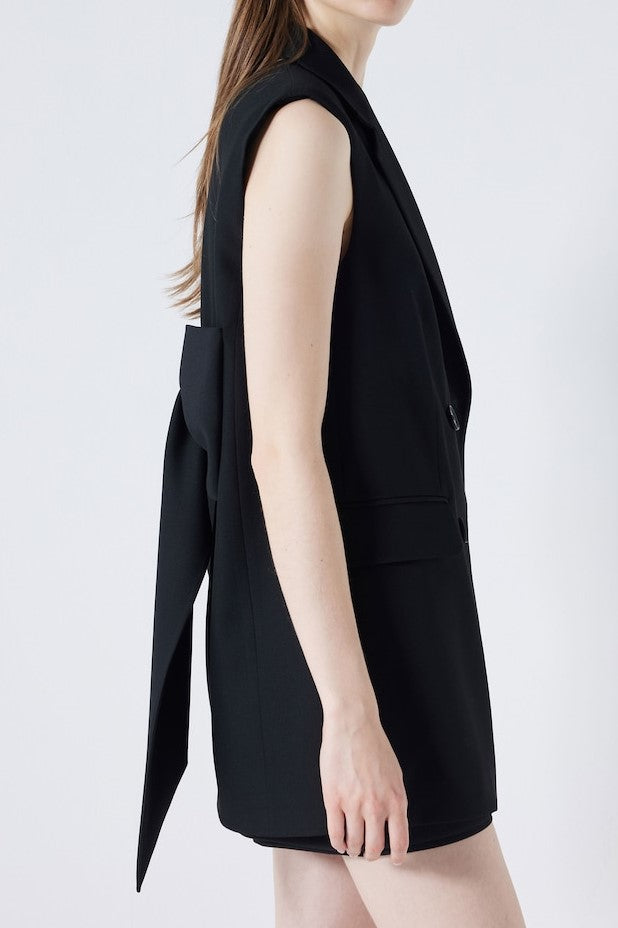 Stylish beautiful dress | Matida Bow Backless Suit Vest Dress - Ideal for special occasions