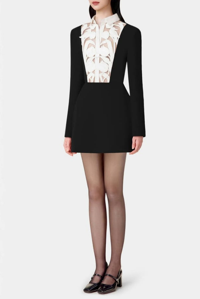 Stylish black dress | Mayena Floral Cutout Mini Dress - Black - Ideal for special occasions