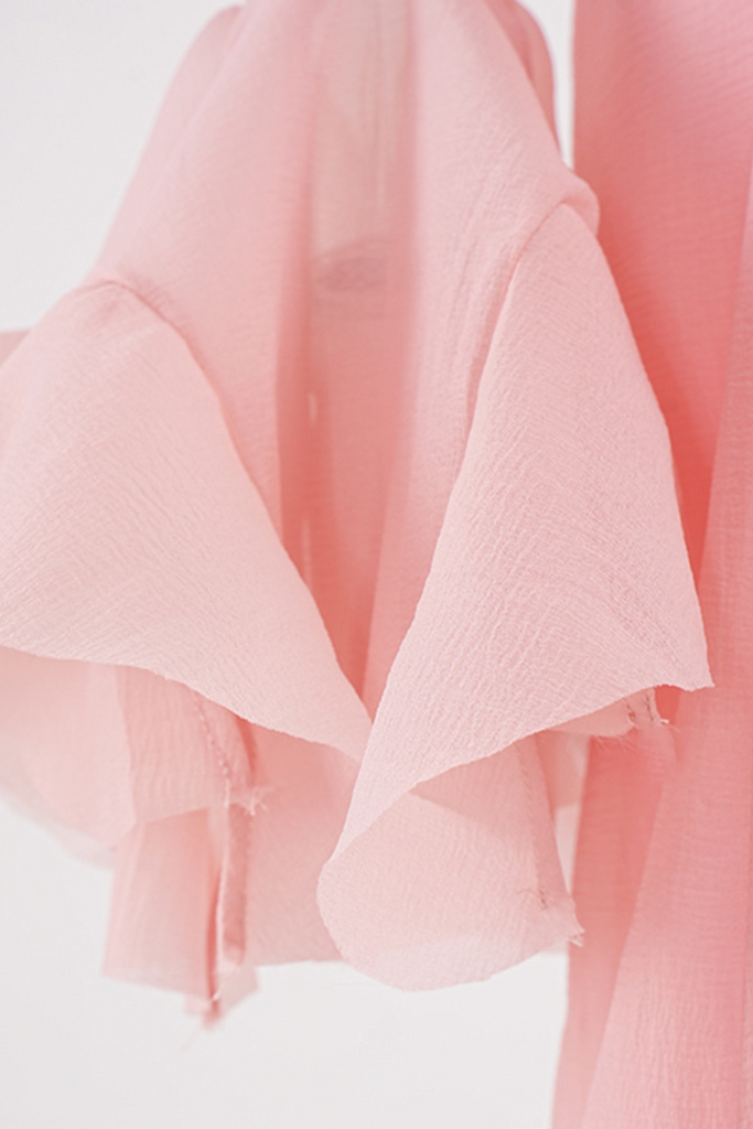 Stylish pink dress | McCarthy Mesh Ruffle Midi Dress In Pink - Ideal for special occasions