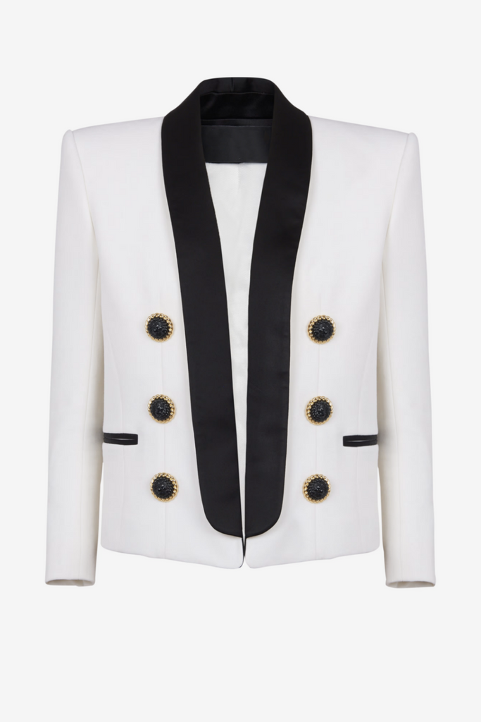 Milea Lapel Open-front Blazer - Stylish beautiful dress for special occasions | Buy Online
